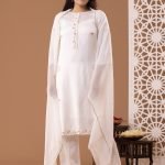 VASHTI // CHANDERI WHITE KURTA SET