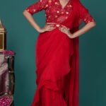 GARNET // RED PREDRAPED SAREE