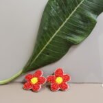 RED FLORAL // STUDS